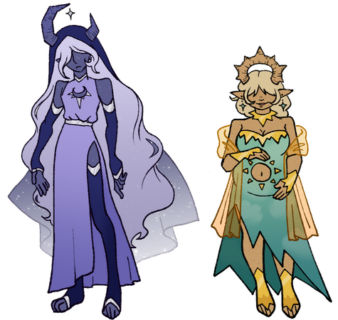 Fenri, Priestess of the Moon, and Ilia, Priestess of the Sun