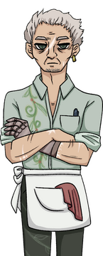 Gil: the owner of Lottesville's bar, Divine Iris Gil: the owner of Lottesville's bar, Divine Iris